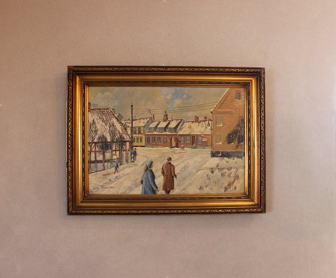 Olie maleri ved navn "Julen 1956" signeret Poul Vilhelm Larsen.
5000m2 udstilling.