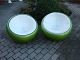 2 hvilestole 
i flot grøn farve med hvidt læder betræk
5000 m2 udstilling 
