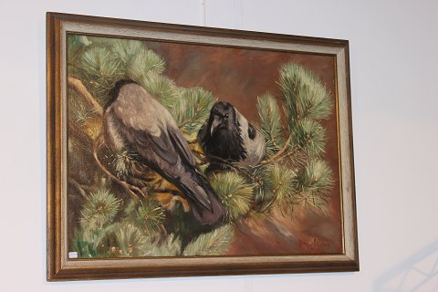 Oil Painting copy by Bruno Liljefors. Bird motif in great quality. 5000m2 
showroom.
