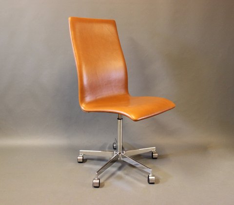 Oxford Classic kontorstol - Model 3193C - Cognac læder - Arne Jacobsen - Fritz 
Hansen