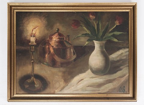 Maleri på lærred i mørke farver og forgyldt ramme, signeret af Willy Bille  
1889-1944.
5000m2 udstilling.