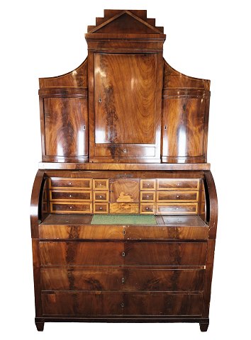 Large Late Empire Chatol - Hand Polished Mahogany - Intarsia - 1820s