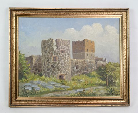 Oil painting, castle, 1920
Great condition
