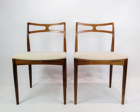 Sæt af 2 stole - Model 94 - Johannes Andersen - Palisander - Chr. Linnebergs 
Møbelfabrik - 1960
Flot stand
