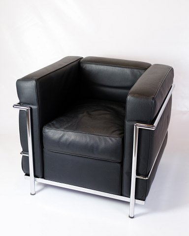 Le Corbusier Lænestol - Model LC2 - Ramme Af Forkromet Stålrør - Sort Læder - Le 
Corbusier - Cassina
Flot stand
