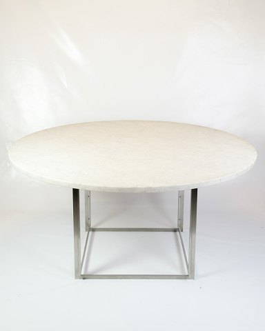 PK54 Rundt Spisebord - Model PK54 - Valset Hvid Marmor - Poul Kjærholm - Fritz 
Hansen
Flot stand
