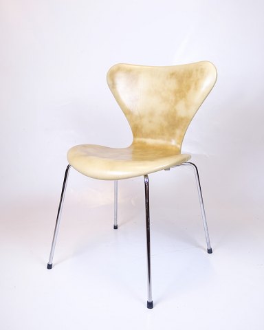 Syver Stole - Model 3107 - Syver Stol - Natur Læder - Arne Jacobsen - Fritz Hansen