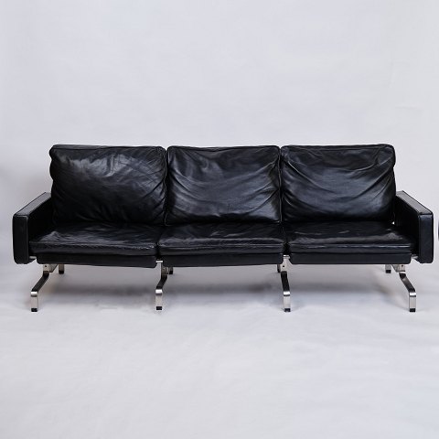 PK31 Sofa - 3.Personers - Sort Læder - Poul Kjærholm - E. Kold Christensen - 
1960erne
