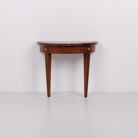 Antikt Konsolbord i Frugttræ med Intarsia og Forgyldte Ornamenter fra 1880’erne