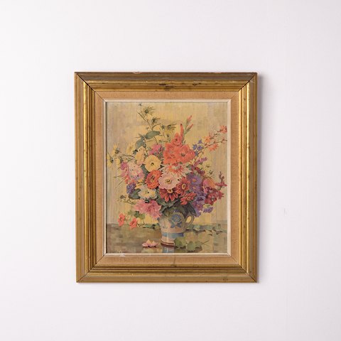 Blomstermaleri på Plade fra 1920’erne, Signeret