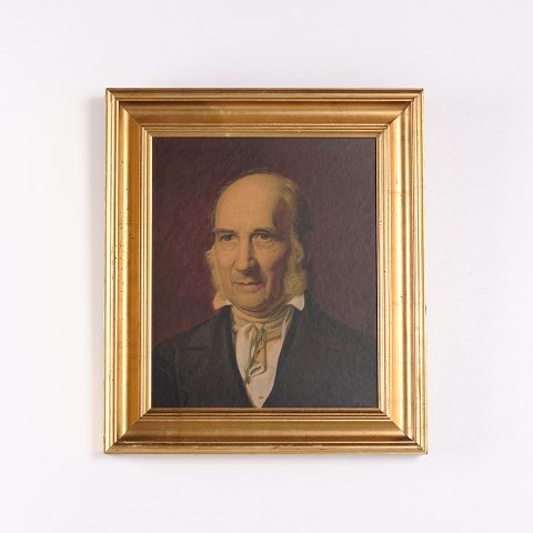Tryk på Plade med Portræt af Grundtvig i Guldramme 1900tallet
