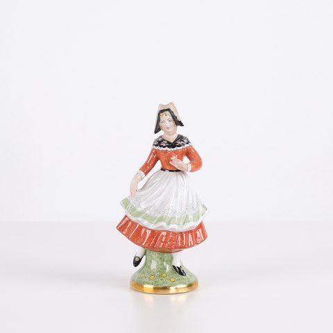 Vintage Porcelænsfigur af Dansende Kvinde