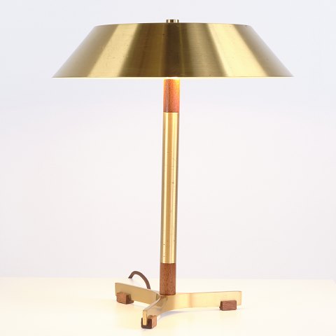 Jo Hammerborg President Bordlampe i Teak og Messing Fog & Mørup 1960erne