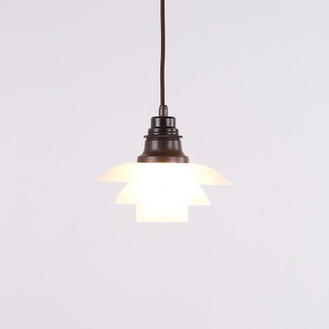 Poul Henningsen PH 2/2 Pendel med Matglas Louis Poulsen 1930erne