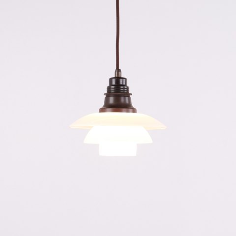 Poul Henningsen PH 2/2 Pendel med Opalglas Louis Poulsen 1930erne