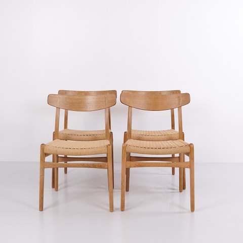 Hans J. Wegner CH23 Spisebordsstole i Egetræ med Fletsæde fra Carl Hansen & Søn, 1960’erne