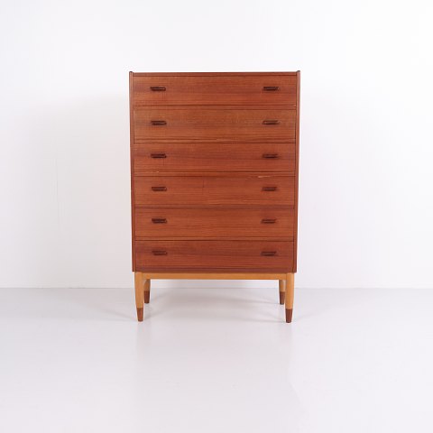 Poul M. Volther Kommode i Teak og Eg med 6 Skuffer for Munch Møbler 1960