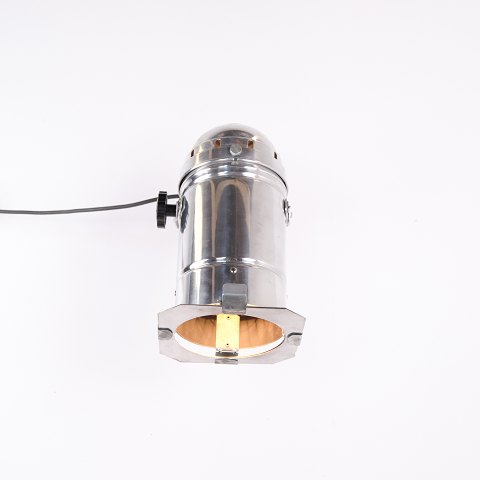 Vintage Spotlight / Teaterlampe i Poleret Aluminium med Justerbart Ophæng fra 1950