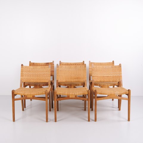 Hans J. Wegner CH31 Spisebordsstole i Massiv Eg og Flet for Carl Hansen & Søn 1956