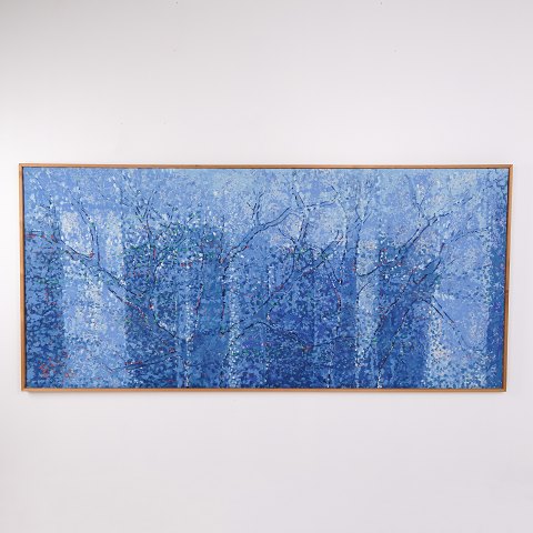 Oliemaleri på Lærred Signeret BES 93 109 x 239 cm af Bendt Engelbrecht-Sørensen