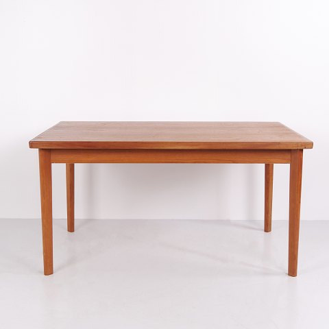 Dansk Udtrækkeligt Spisebord i Teak med To Tillægsplader 145/245 cm 1960’erne