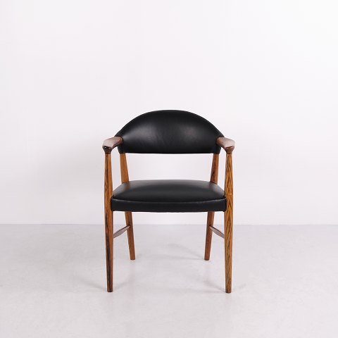 Kurt Olsen Model 223 Lænestol i Palisander og Sort Læder Slagelse Møbelværk 1950’erne