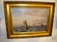 Marine painting with gold frame in great quality of Johan Neumann from 1921.
5000 m2 showroom.
