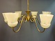 Ceiling lamp in brass with cream glass shades from the 1940s.
5000m2 showroom.