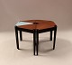 Coffee table - 6 Triangular side tables - Teak - Blue lacquered wood - Black 
painted frame - Helge Møller - 1980