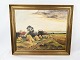 Oil painting with harvest motif and gilded frame, from 1951.
5000m2 showroom.