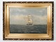 Oil painting with marine motif and with gilded frame from around 1890.
5000m2 showroom.