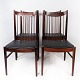 Set of four dining room chairs, model 422, in rosewood and upholstered with 
black leather designed by Arne Vodder from the 1960s. 
5000m2 showroom.
Great condition
