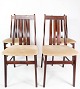 Set of four dining room chairs of mahogany and upholstered with light fabric, of 
Danish design manufactured by Farstrup Furniture in the 1960s.
5000m2 showroom.