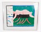 Painting in green colors with silver colored frame, unknown signature from 1987.
5000m2 showroom.
