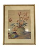 Water color painting with floral motif and gilded frame, from around the 1940s. 
5000m2 showroom.
Great condition
