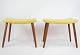 Vintage skammel - Gult Stof - Ben I Teak - Dansk Design - 1960
Flot stand
