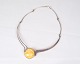 Halscollier Med Stor Gul Rav Sten - Sterling Sølv 925 - 1950erne
Flot stand
