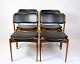 Sæt Af Fire Spisestuestole - Model OD49 - Palisander & Sort Læder - Erik Buch - 
O.D Møbler - 1950erne
Flot stand
