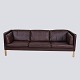 Sofa - 3. Personers - Model 2442 - Brunt Læder - Børge Mogensen - Fredericia 
Møbelfabrik - Dansk Design - 1960erne
