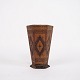 Vase - Mørkt Træ & Intarsia - Orientalsk Mønster - 1900-Tallet
