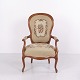 Fransk Louis XV Stil Armstol med Blomsterbroderet Polstring ca. 1890–1920
