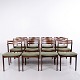 Sæt af 12 Dansk Design Spisebordsstole i Palisander med Grøn Polstring 1960’erne
