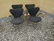 Arne Jacobsen syver chairs 4 pcs with oak arms model 3107 5000 m2 showroom