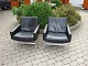 Armchair 2 pieces in black leather Danish design by Henry Rolschau from 1950 are 
5000 m2 showroom
