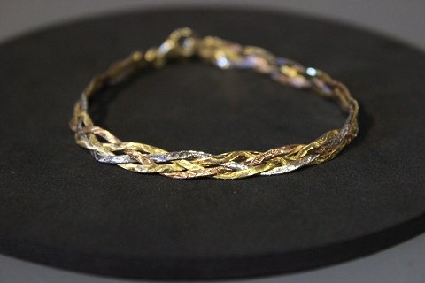 Frø Kvadrant buket Smukt armbånd i 14 kt. Rødguld, hvidguld og guld. * 5000m2 udstilling. -  Osted Antik & Design