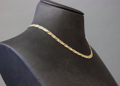 Glow personlighed Spændende Smuk halskæde i 14 kt. rødguld, hvidguld og guld. * 5000m2 udstilling. -  Osted Antik & Design