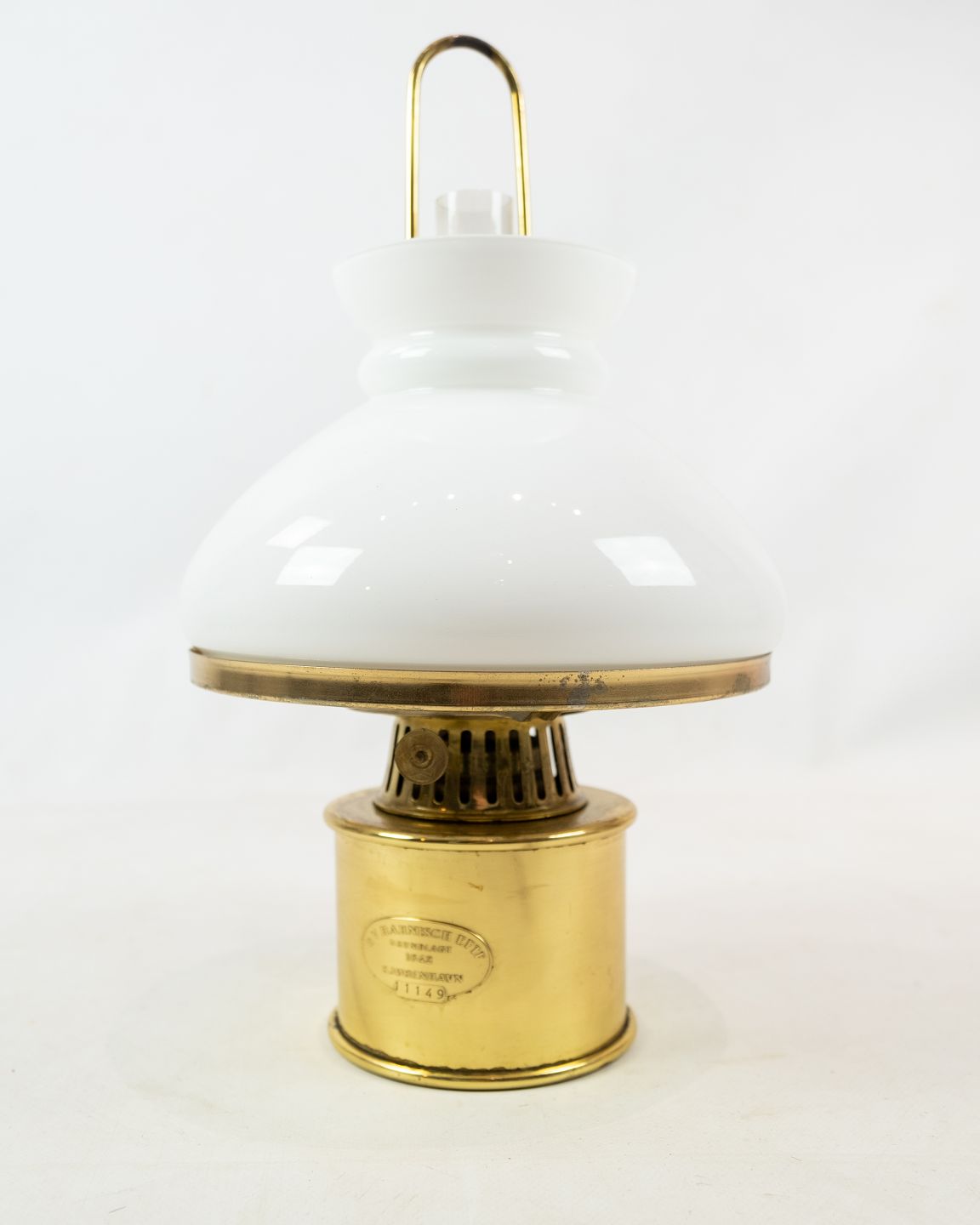 maritime Harnisch Holmegaard Kopenhagen Öllampe Messing & Glas Design Oil Lamp 
