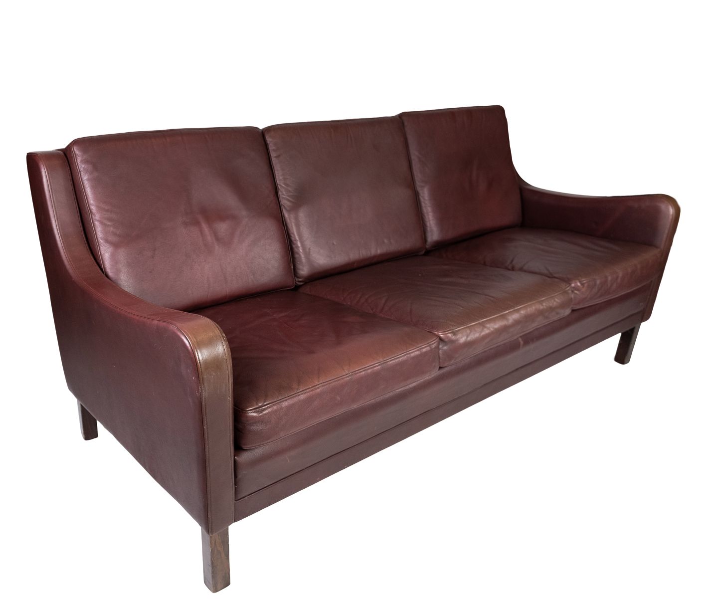 personers sofa, med rødbrunt læder af Stouby Møbler fra * - Osted Antik & Design