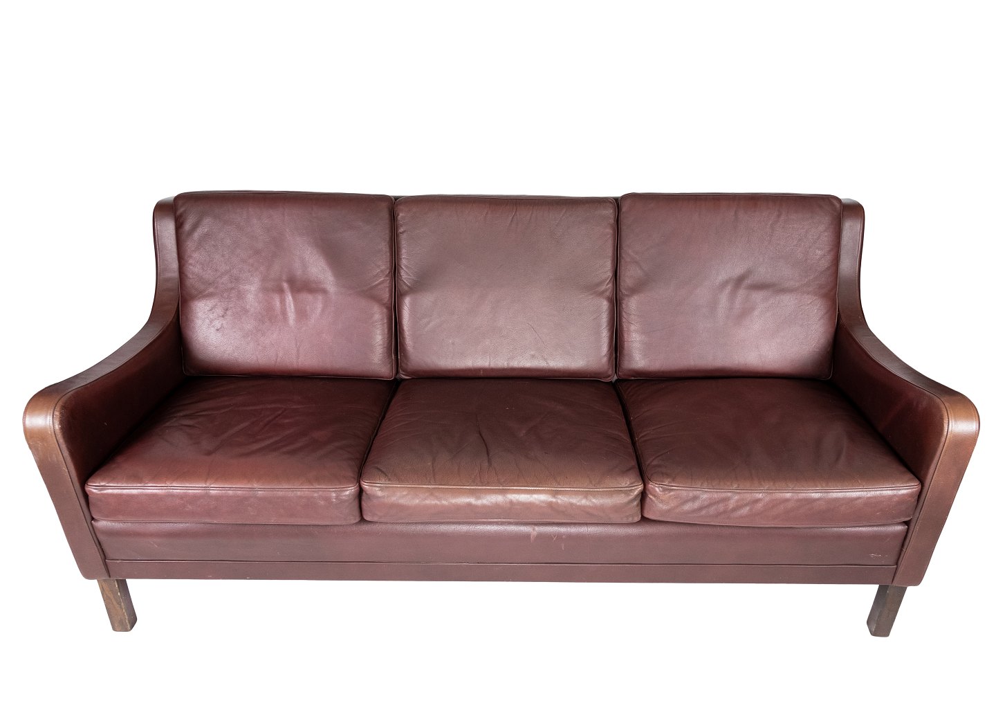 personers sofa, med rødbrunt læder af Stouby Møbler fra * - Osted Antik & Design