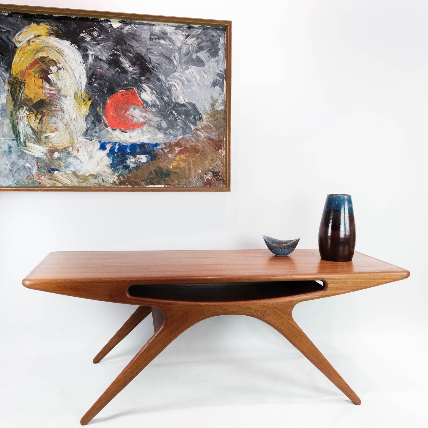 Sofabord, "Smilet" teak designet Johannes Andersen og fremstillet af CFC Si - Antik & Design